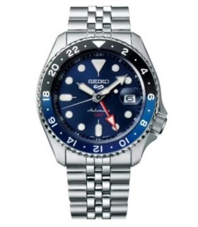 Orologio Uomo Automatico in Acciiao GMT 5 Sports Quadrante Blu SSK003K1 - Seiko