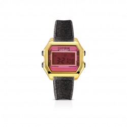 Orologio Bimba Digitale in Silicone Grigio Glitter e Cassa Oro/Fucsia- I Am Watch