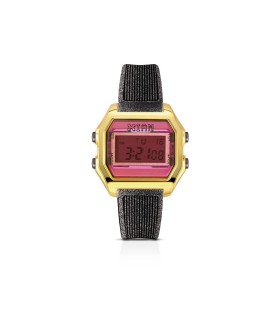 Orologio Bimba Digitale in Silicone Grigio Glitter e Cassa Oro/Fucsia- I Am Watch