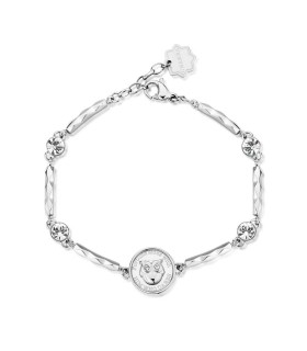 Bracciale Donna Chakra in Acciaio con Gufo e Pietre Bianche BHKB121 - Brosway
