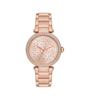 Orologio Donna Solo Tempo in Acciaio Rosè con Cristalli Bianchi e Rosa MK7286 - Michael Kors