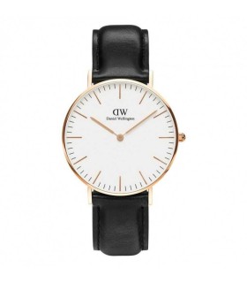 Orologio Classic Sheffield 36mm in Acciaio Rosè e Pelle Nera DW00100036 - Daniel Wellington