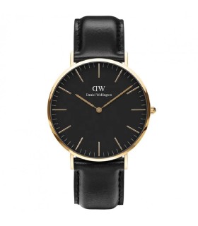 Orologio Classic Sheffield 40mm in Acciaio Dorato e Pelle Nera DW00100544 - Daniel Wellington