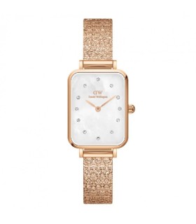 Orologio Quadro Lumine Pressed Piano in Acciaio Rosè e Madreperla DW00100578 - Danielò Wellington