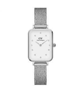 Orologio Quadro Lumine Pressed Sterling in Acciaio Maglia Milano DW00100597 - Daniel Wellington