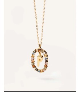 Collana Donna in Argento Dorato con Lettera P - PDPAOLA