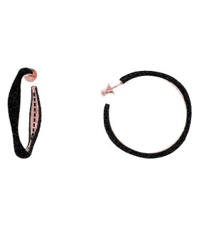 Orecchini Donna Cerchi in Argento Rosè con Polvere di Diamanti Nera WPLVO2257 - Pesavento