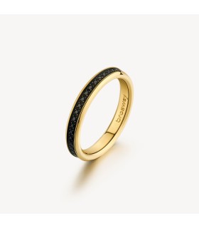 Anello Uomo Ink in acciaio Pvd Oro con Swarosvki Neri BIK38 - Brosway