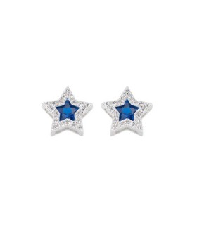 Orecchini Donna in Argento con Stella e Zirconi Blu ESTBBBLZ - Amen