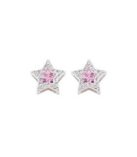 Orecchini Donna in Argento con Stella e Zirconi Rosa ESTBBROZ - Amen