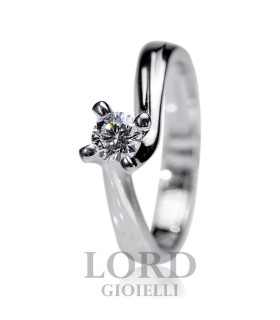 Anello Donna Solitario in oro Bianco con Diamante ct.0.37 G VS - Giorgio Visconti