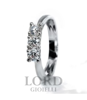 Anello Donna in Oro Bianco Trilogy con Brillanti ct.0,36 G VS - Davite & Delucchi