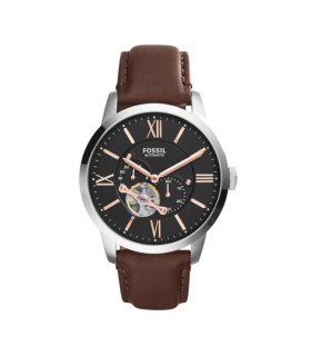 Orologio Uomo Automatico Townsman in Acciaiao e Pelle Marrone ME3061 - Fossil