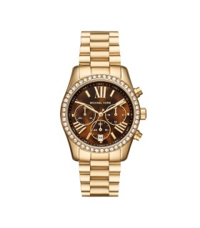 Orologio Donna Lexington Cronografo in Acciaio Dorato con Pietre MK7276 - Michael Kors