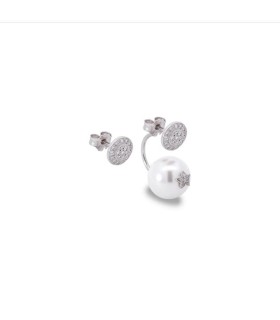 Orecchini Donna Galactica in Argento Perla e Bottone - Rue Des Mille