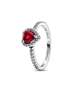 Anello Cuore Rosso e Pavè - Pandora