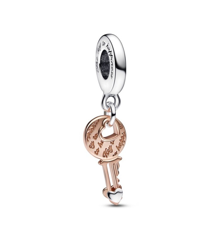 Charm Pendente Chiave della Felicità con Cuore Scorrevole - Pandora