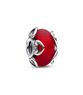 Charm Vetro di Murano Rosso e Cuori - Pandora