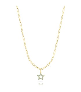 Collana Donna in Acciaio Dorato con Stella Pendente - Ops Objects