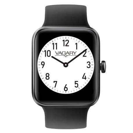 Orologio Smartwatch con Case Black Quadrata e Cinturino in Gomma Nero X02A-001VY - Vagary