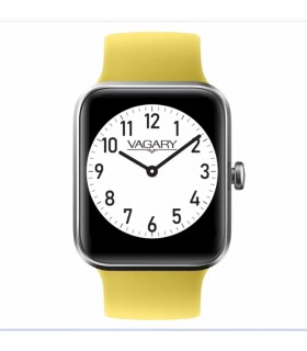 Orologio Smartwatch con Case Grey Quadrata e Cinturino in Gomma Giallo X02A-004VY - Vagary