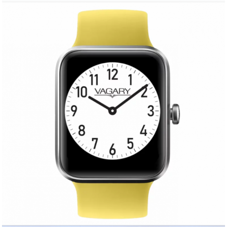 Orologio Smartwatch con Case Grey Quadrata e Cinturino in Gomma Giallo X02A-004VY - Vagary