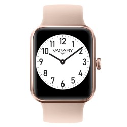 Orologio Smartwatch con Case Pink Quadrata e Cinturino in Gomma Rosa X02A-003VY - Vagary