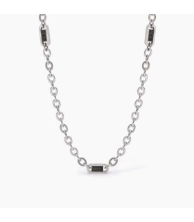 Collana Uomo in Acciaio con Pietre Nere - 2Jewels