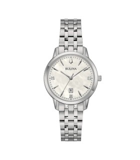 Orologio Donna Solo Tempo Sutton Diamond in Acciaio Quadrante Madreperla 96P233 - Bulova