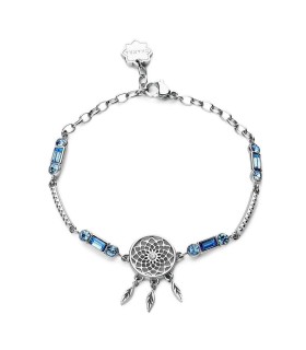 Bracciale Donna Chakra in Acciaio con Acchiappasogni e Zirconi Azzurri BHKB110 - Brosway