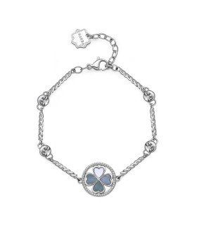 Bracciale Donna Chakra in Acciaio con Quadrifoglio Madreperlato e Zirconi BHKB151 - Brosway