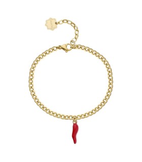 Bracciale Donna Chakra in Acciaio Pvd Oro con Corno Rosso BHKB140 - Brosway