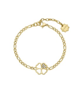Bracciale Donna Chakra in Acciaio Pvd Oro con Quadrifoglio E zirconi Bianchi BHKB142 - Brosway
