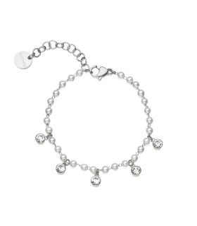 Bracciale Donna Chant in Acciaio e Perle con Pietre Bianche BAH87 - Brosway