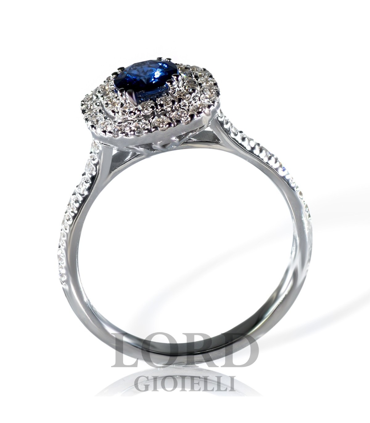Anrello Davite Delucchi Zaffiro ct. 0 80 e Diamanti ct. 0 73