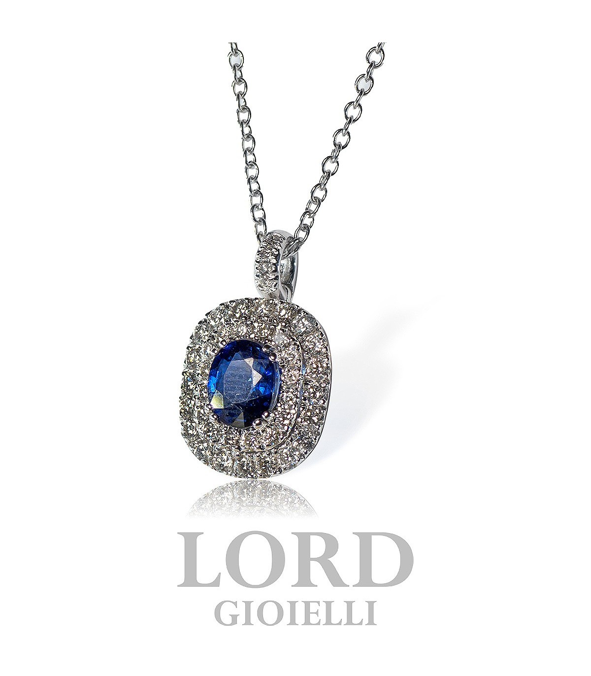 Petit- Collana Con Pendente Zaffiro E Diamanti - Ma.Gi. Gioielli - Foto 2