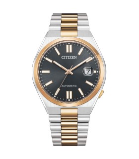 Orololgio Uomo Solo Tempo Automatico Acciaio Bicolor Oro Quadrante Nero NJ0154-80H - Citizen