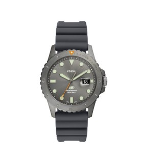 Orologio Uomo Solo Tempo Blue in Acciaio Brunito con Cinturino in Silicone Nero FS5994 - Fossil