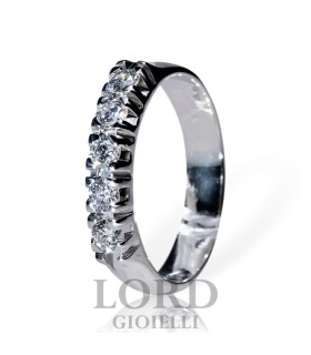 Anello Donna Veretta in Oro Bianco e Diamanti ct. 0,50 G VS - Lord Gioielli