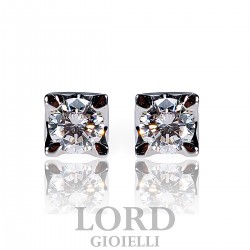 Orecchini Donna Punto Luce in Oro Bianco con Diamanti ct. 0,30 G VS - Lord Gioielli