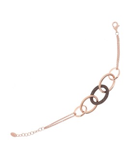 Bracciale Donna "Polvere di Sogni" con MAglie Ovali in Argento Rosè e Polvere brown WPLVD157 - Pesavento