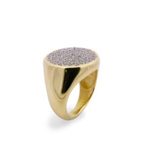 Anello Donna "Dancing Drops" Scudo Pavè ANZ-014 M3 AU - Rue Des Mille