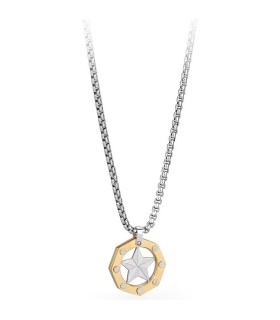 Collana Uomo Ocean in Acciaio e Acciaio Pvd Oro con Stella BOE02 - Brosway