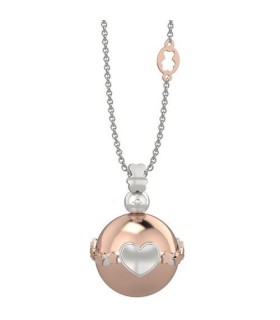 Collana Donna Chiamangeli con Sfera Rosè con Cuore Argento - Nanan