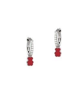 Orecchini Bimba Cerchietto Zirconi Orsetto Rosso  NAN0367 - Nanan