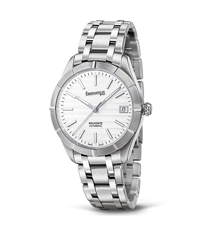 Eberhard Watch Man Aquadate Grande Taille in Steel with White