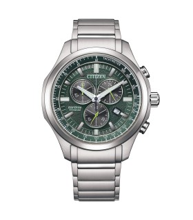 Orologio Uomo Crono Ecodrive in Super Titanium Quadrante Verde AT2530-85X   - Citizen