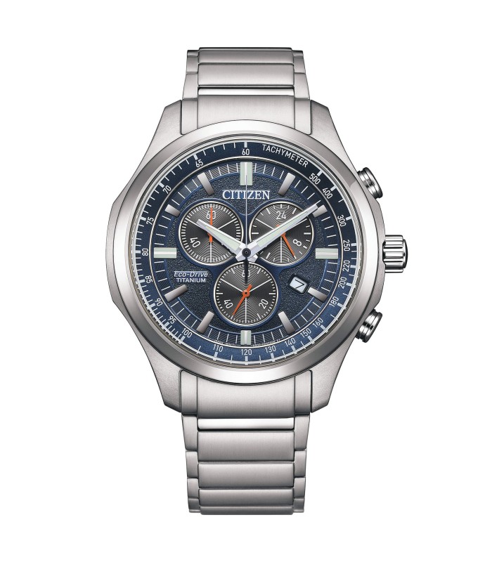 Orologio Uomo Crono Ecodrive in Super Titanium Quadrante Blu AT2530-85L  - Citizen