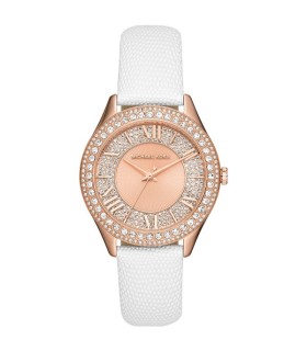 Orologio Donna Harlowe Solo Tempo in Acciaio Rosè e Pelle Bianca MK2989 - Michael Kors