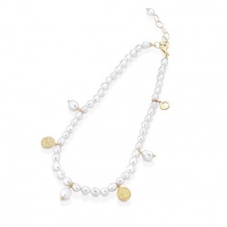 Collana Donna in Argento Dorato con perle  - Le Lune Glamour